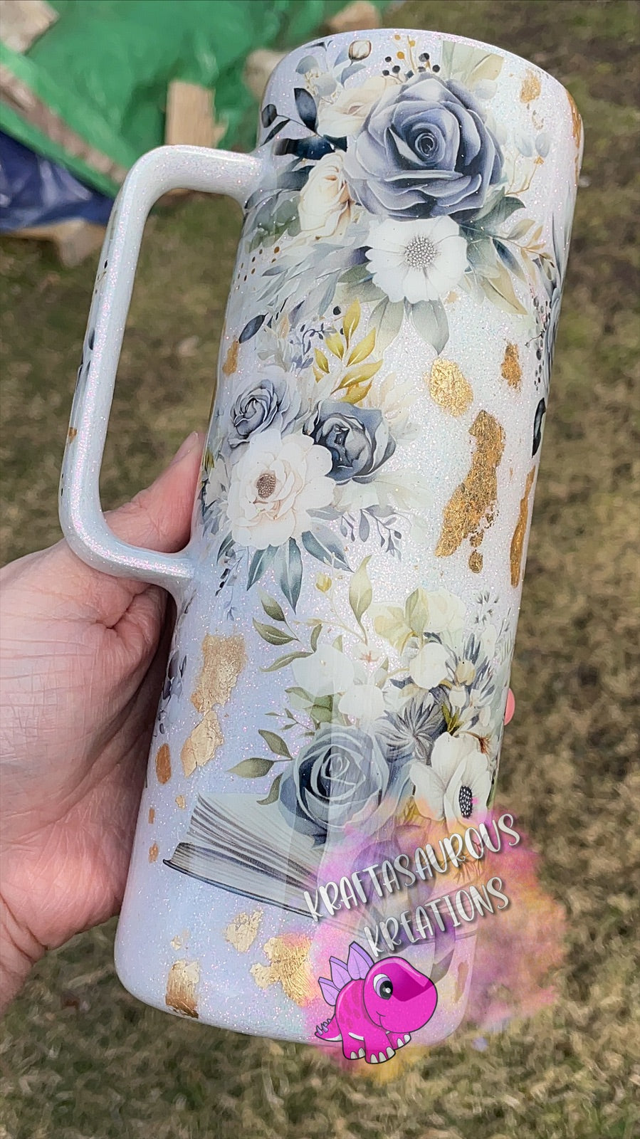 Book Blue Florals Handled