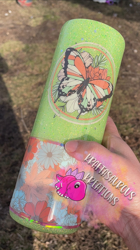 Green Butterfly Tumbler