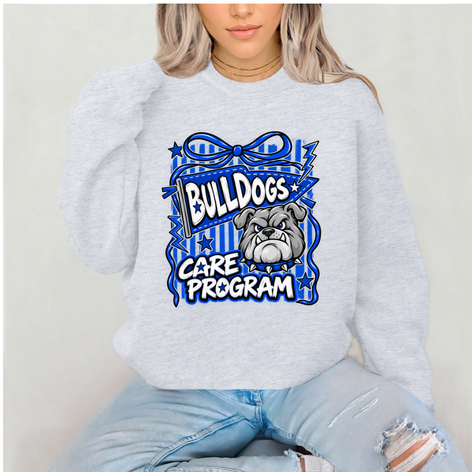 Crewneck Sweatshirt Care Bulldog  Flag