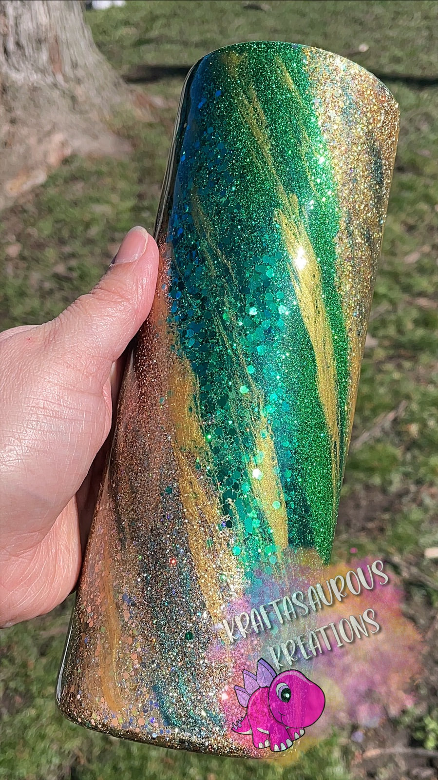 Green and Gold Milky Way Tumbler