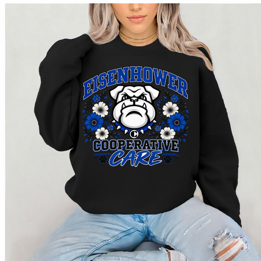 Crewneck Sweatshirt Care Bulldog  Floral