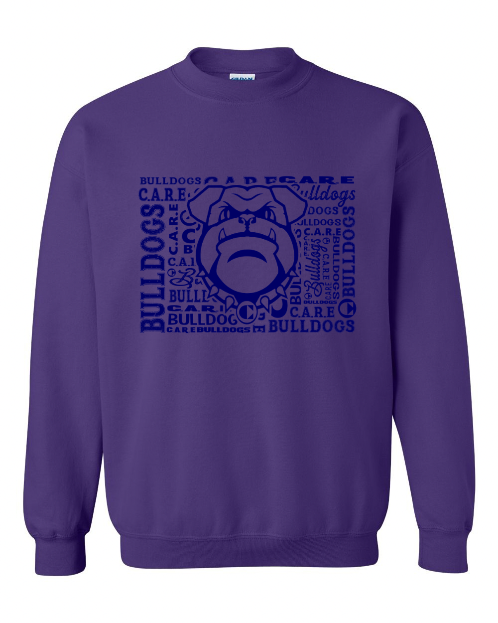 Crewneck Sweatshirt Care Bulldog Word Collage