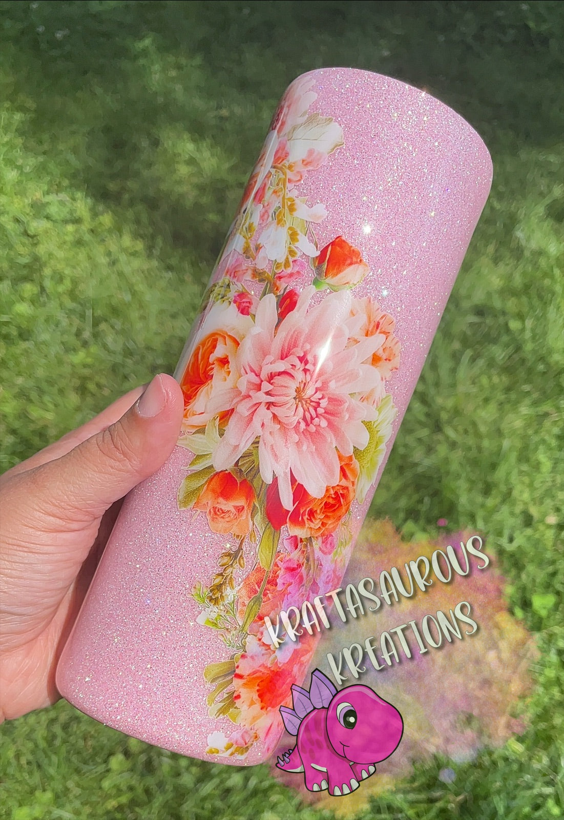 Pink Floral Tumbler