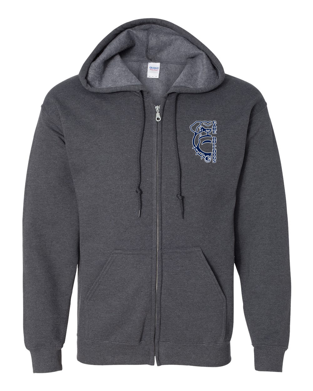 Zip Up Hooded Sweatshirt with Pocket Bulldog