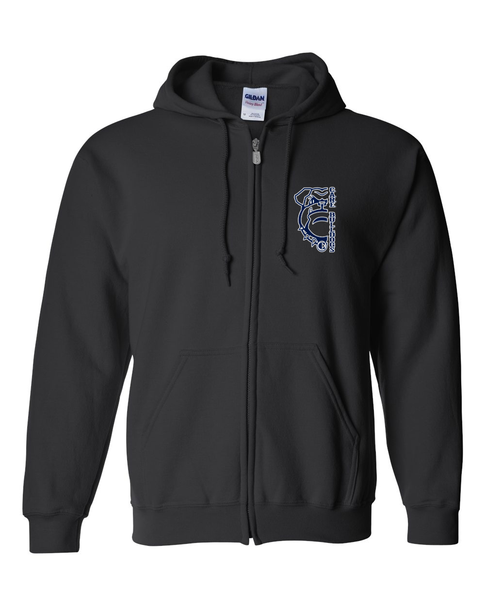 Zip Up Hooded Sweatshirt with Pocket Bulldog