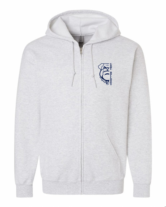 Zip Up Hooded Sweatshirt with Pocket Bulldog
