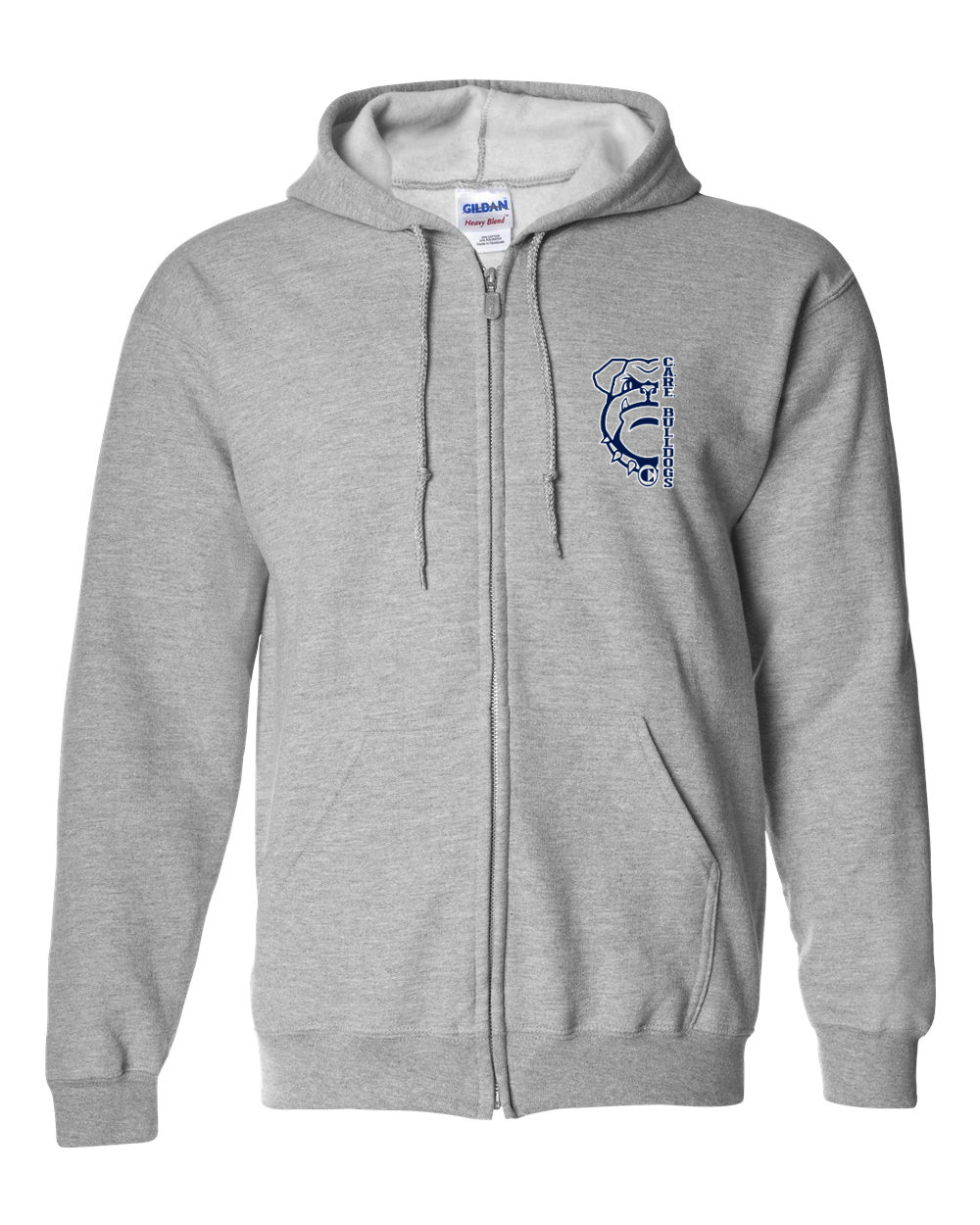 Zip Up Hooded Sweatshirt with Pocket Bulldog